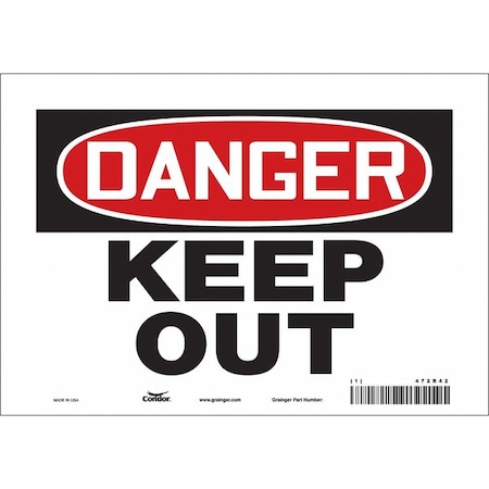 Condor Safety Sign, 7 in Height, 10 in Width, Vinyl, Vertical Rectangle, English, 472R42 472R42