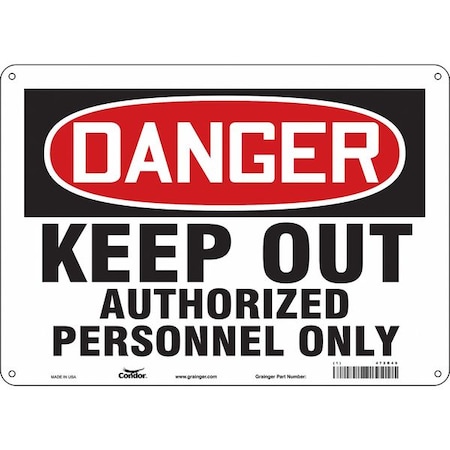 Condor Safety Sign, 10 in Height, 14 in Width, Polyethylene, Horizontal Rectangle, English, 472R49 472R49