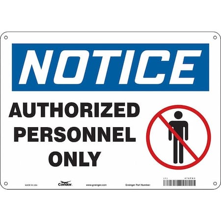 Condor Safety Sign, 10 in Height, 14 in Width, Polyethylene, Horizontal Rectangle, English, 472T93 472T93
