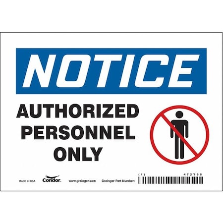 Condor Safety Sign, 5 in Height, 7 in Width, Vinyl, Horizontal Rectangle, English, 472T95 472T95
