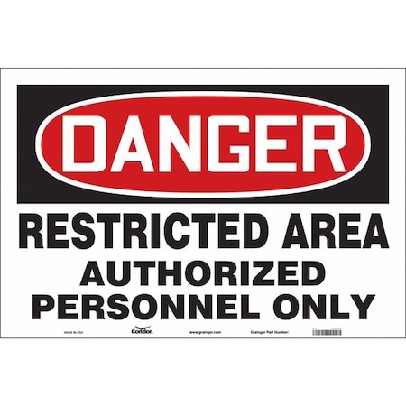 Condor Safety Sign, 24 in H, 36 in W, Vinyl, Horizontal Rectangle, English, 472T02 472T02