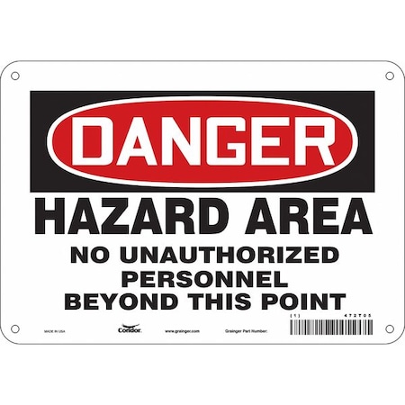Condor Safety Sign, 7 in Height, 10 in Width, Polyethylene, Vertical Rectangle, English, 472T05 472T05
