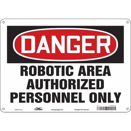 Condor Safety Sign, 10 in Height, 14 in Width, Aluminum, Horizontal Rectangle, English, 472T29 472T29