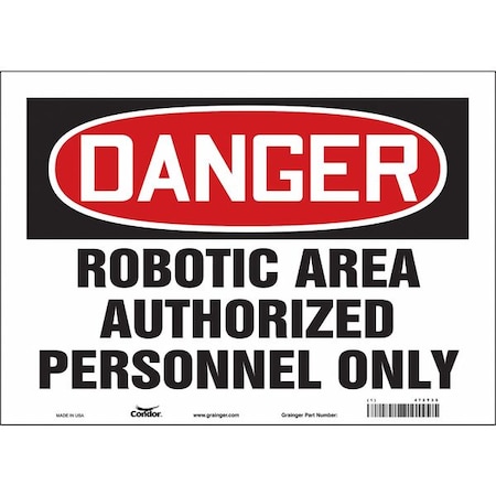 Condor Safety Sign, 10 in Height, 14 in Width, Vinyl, Horizontal Rectangle, English, 472T35 472T35