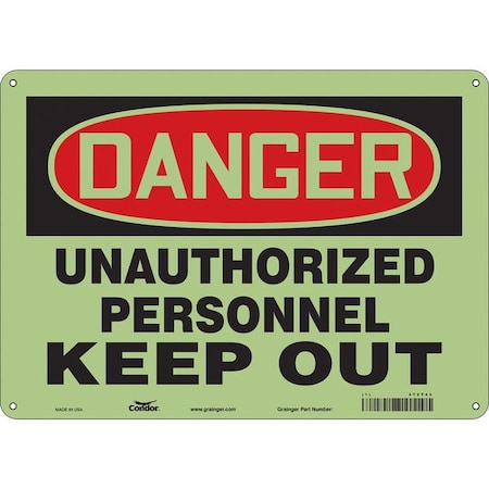Condor Safety Sign, 14" W, 10" H, 0.070" Thickness, 472T43 472T43