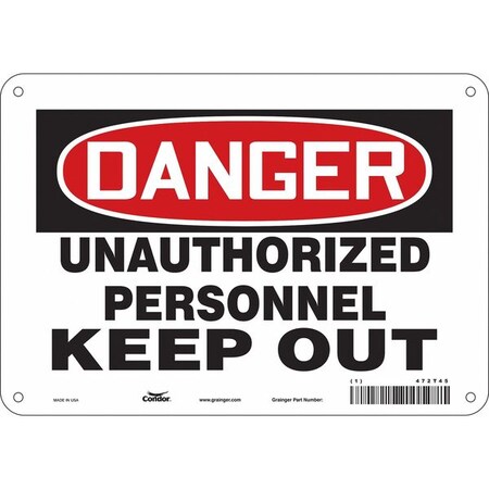 Condor Safety Sign, 7 in Height, 10 in Width, Polyethylene, Vertical Rectangle, English, 472T45 472T45