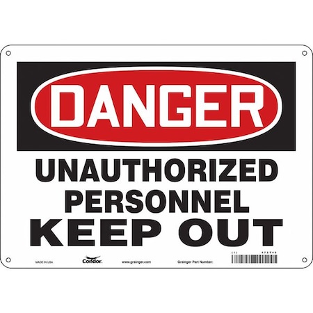 Condor Safety Sign, 10 in Height, 14 in Width, Polyethylene, Horizontal Rectangle, English, 472T46 472T46