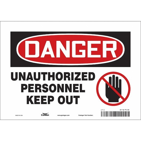 Condor Safety Sign, 7 in Height, 10 in Width, Vinyl, Vertical Rectangle, English, 472T58 472T58