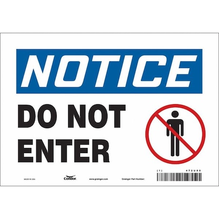 Condor Safety Sign, 7 in Height, 10 in Width, Vinyl, Vertical Rectangle, English, 472U80 472U80