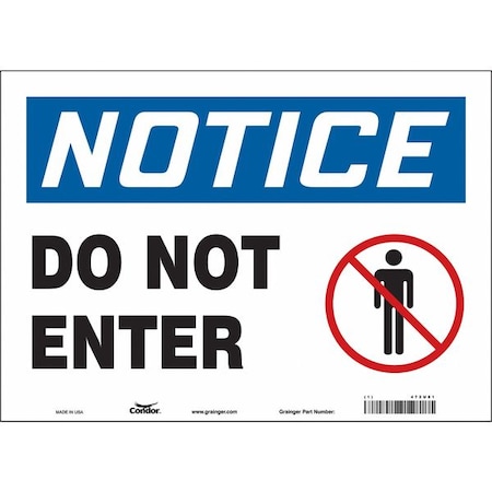Condor Safety Sign, 10 in Height, 14 in Width, Vinyl, Horizontal Rectangle, English, 472U81 472U81