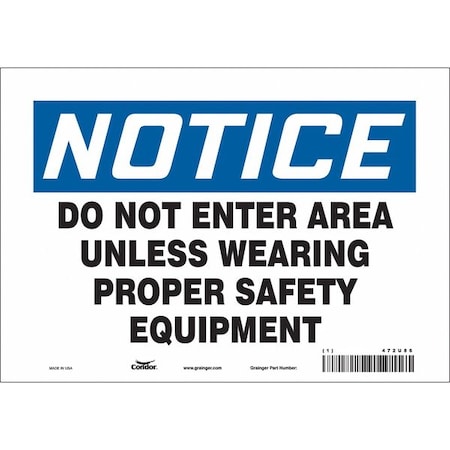 Condor Safety Sign, 7 in Height, 10 in Width, Vinyl, Vertical Rectangle, English, 472U86 472U86