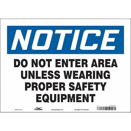 Condor Safety Sign, 10 in Height, 14 in Width, Vinyl, Horizontal Rectangle, English, 472U87 472U87
