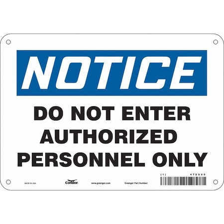 Condor Safety Sign, 7 in Height, 10 in Width, Polyethylene, Vertical Rectangle, English, 472U90 472U90