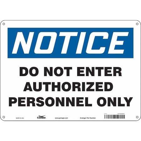 Condor Safety Sign, 10 in Height, 14 in Width, Polyethylene, Horizontal Rectangle, English, 472U91 472U91