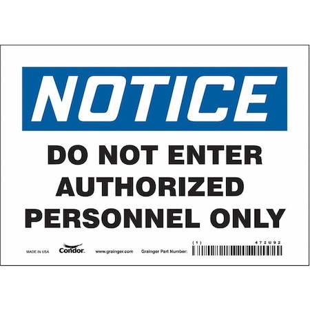 Condor Safety Sign, 5 in Height, 7 in Width, Vinyl, Horizontal Rectangle, English, 472U92 472U92