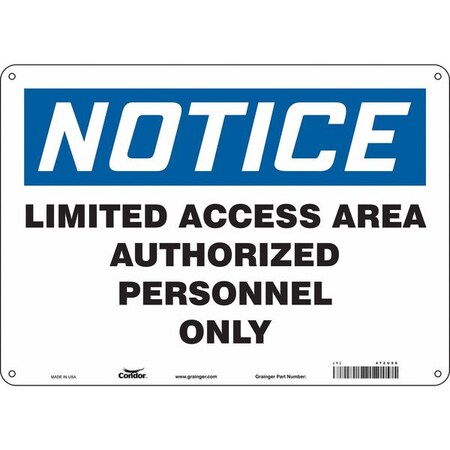Condor Safety Sign, 10 in Height, 14 in Width, Polyethylene, Horizontal Rectangle, English, 472U98 472U98