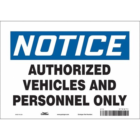 Condor Safety Sign, 7 in Height, 10 in Width, Vinyl, Vertical Rectangle, English, 472U71 472U71