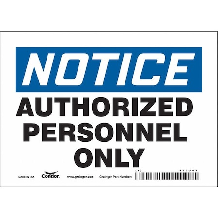 Condor Safety Sign, 5 in Height, 7 in Width, Vinyl, Horizontal Rectangle, English, 472U07 472U07