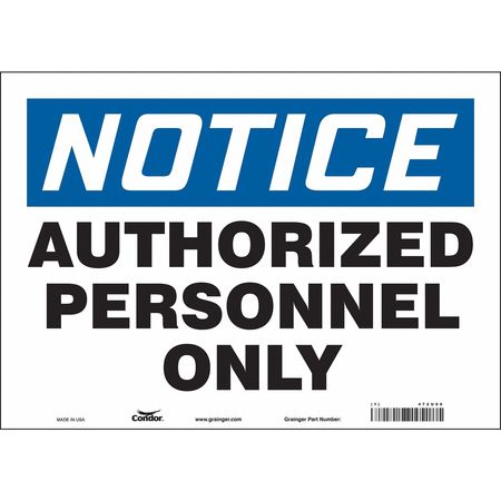 CONDOR Safety Sign, 10 in Height, 14 in Width, Vinyl, Horizontal Rectangle, English, 472U09 472U09