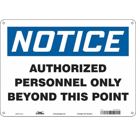 Condor Safety Sign, 10 in Height, 14 in Width, Polyethylene, Horizontal Rectangle, English, 472U33 472U33
