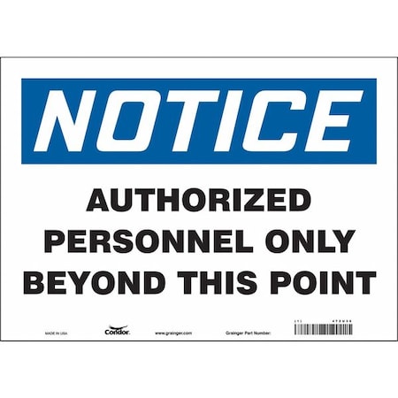 Condor Safety Sign, 10 in Height, 14 in Width, Vinyl, Horizontal Rectangle, English, 472U36 472U36