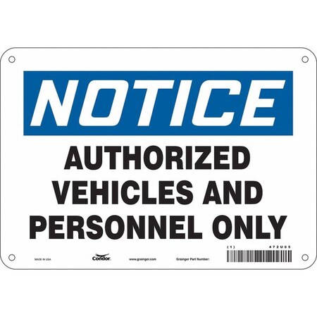 Condor Safety Sign, 7 in Height, 10 in Width, Aluminum, Vertical Rectangle, English, 472U65 472U65