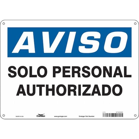 Condor Safety Sign, 14" W, 10" H, 0.055" Thickness 472V82