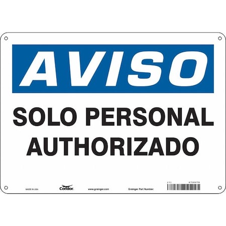 Condor Safety Sign, 14" W, 10" H, 0.032" Thickness 472V79