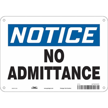 Condor Safety Sign, 7 in Height, 10 in Width, Aluminum, Vertical Rectangle, English, 472V03 472V03