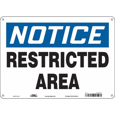 Condor Safety Sign, 10 in Height, 14 in Width, Polyethylene, Horizontal Rectangle, English, 472V47 472V47