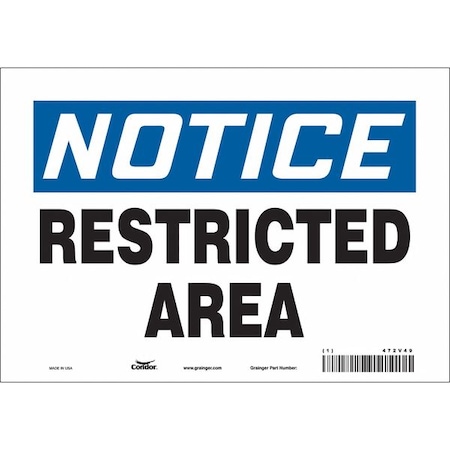 Condor Safety Sign, 7 in Height, 10 in Width, Vinyl, Vertical Rectangle, English, 472V49 472V49