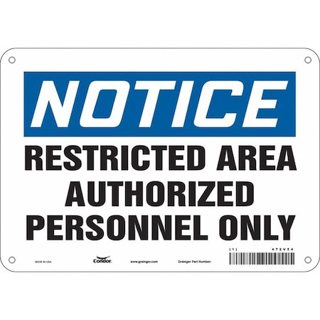 Condor Safety Sign, 7 in Height, 10 in Width, Polyethylene, Vertical Rectangle, English, 472V54 472V54
