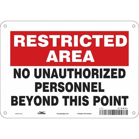 Condor Safety Sign, 7 in Height, 10 in Width, Aluminum, Vertical Rectangle, English, 472W85 472W85