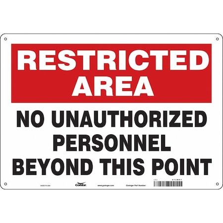 Condor Safety Sign, 14 in H, 20 in W, Polyethylene, Horizontal Rectangle, English, 472W91 472W91