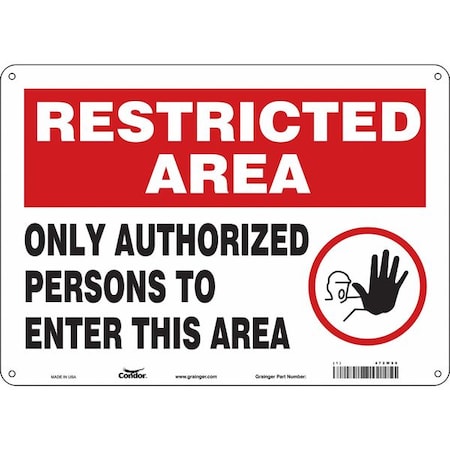 Condor Safety Sign, 10 in Height, 14 in Width, Aluminum, Horizontal Rectangle, English, 472W96 472W96
