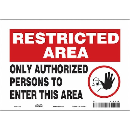Condor Safety Sign, 7 in Height, 10 in Width, Vinyl, Vertical Rectangle, English, 472W99 472W99