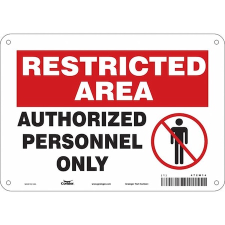 Condor Safety Sign, 10" W, 7" H, 0.032" Thickness, 472W14 472W14