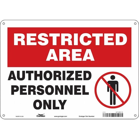 Condor Safety Sign, 10 in Height, 14 in Width, Aluminum, Horizontal Rectangle, English, 472W15 472W15
