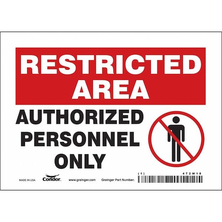 Condor Safety Sign, 5 in Height, 7 in Width, Vinyl, Horizontal Rectangle, English, 472W18 472W18