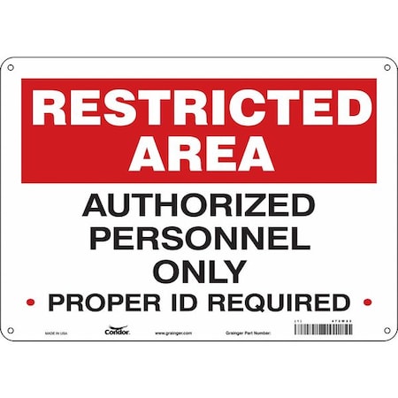 Condor Safety Sign, 10 in Height, 14 in Width, Aluminum, Horizontal Rectangle, English, 472W22 472W22