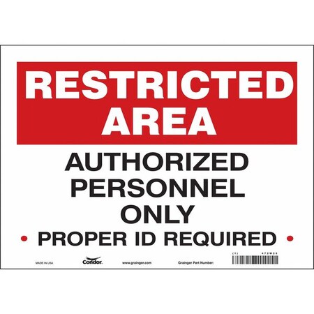 Condor Safety Sign, 10 in Height, 14 in Width, Vinyl, Horizontal Rectangle, English, 472W26 472W26