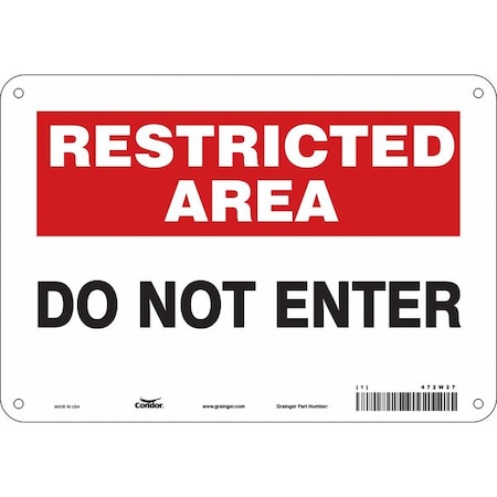 Condor Safety Sign, 7 in Height, 10 in Width, Aluminum, Vertical Rectangle, English, 472W27 472W27