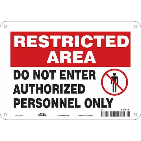 Condor Safety Sign, 7 in Height, 10 in Width, Polyethylene, Vertical Rectangle, English, 472W37 472W37
