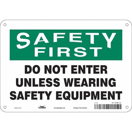 Condor Safety Sign, 7 in Height, 10 in Width, Aluminum, Vertical Rectangle, English, 472W42 472W42