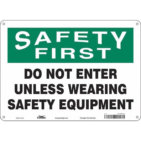 Condor Safety Sign, 10 in Height, 14 in Width, Polyethylene, Horizontal Rectangle, English, 472W46 472W46