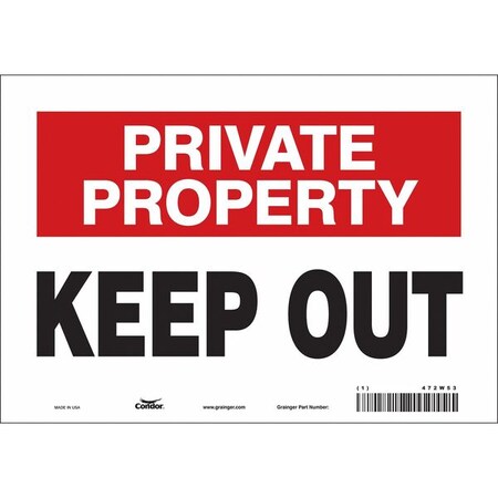 Condor Safety Sign, 7 in Height, 10 in Width, Vinyl, Vertical Rectangle, English, 472W53 472W53