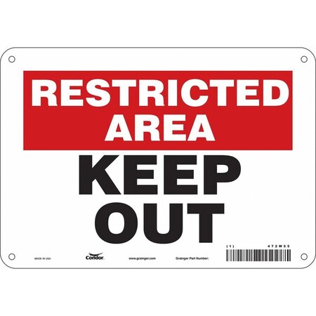 Condor Safety Sign, 7 in Height, 10 in Width, Aluminum, Vertical Rectangle, English, 472W55 472W55