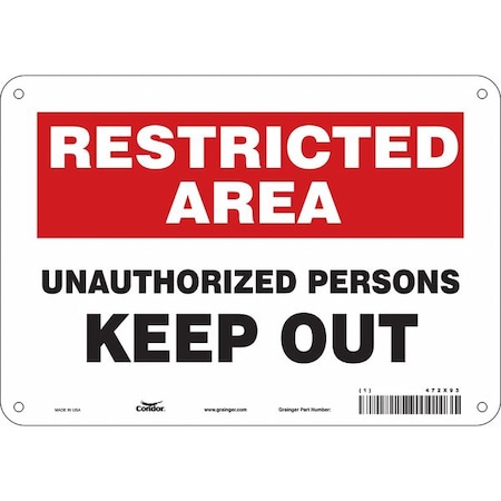 Condor Safety Sign, 7 in Height, 10 in Width, Polyethylene, Vertical Rectangle, English, 472X93 472X93