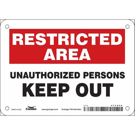 Condor Safety Sign, 5 in Height, 7 in Width, Vinyl, Horizontal Rectangle, English, 472X96 472X96