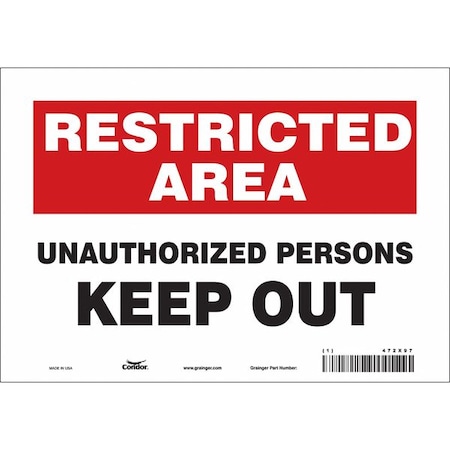 Condor Safety Sign, 7 in Height, 10 in Width, Vinyl, Vertical Rectangle, English, 472X97 472X97